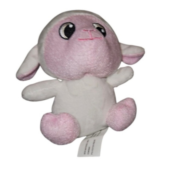 Lamb 6" Plush Toy Soft White and Pink - Picture 1 of 7
